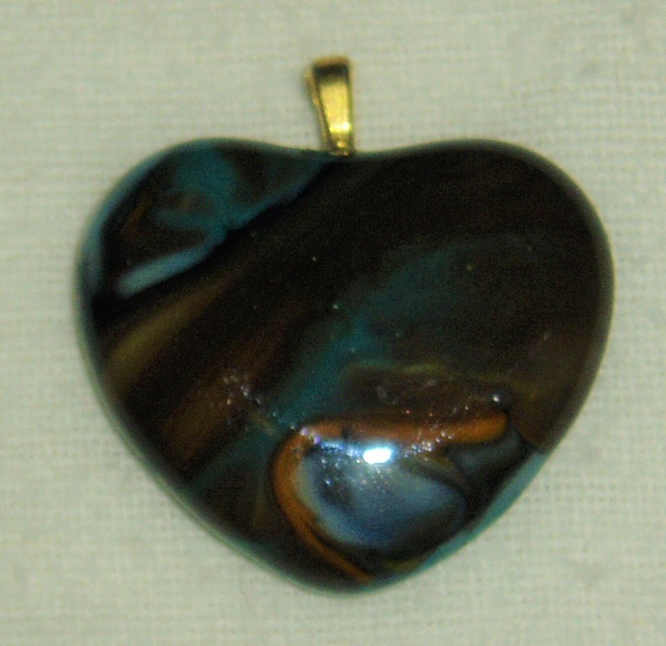 Melted Marble Heart Pendant with Bail, Dave McCullough Appalachian Runs
