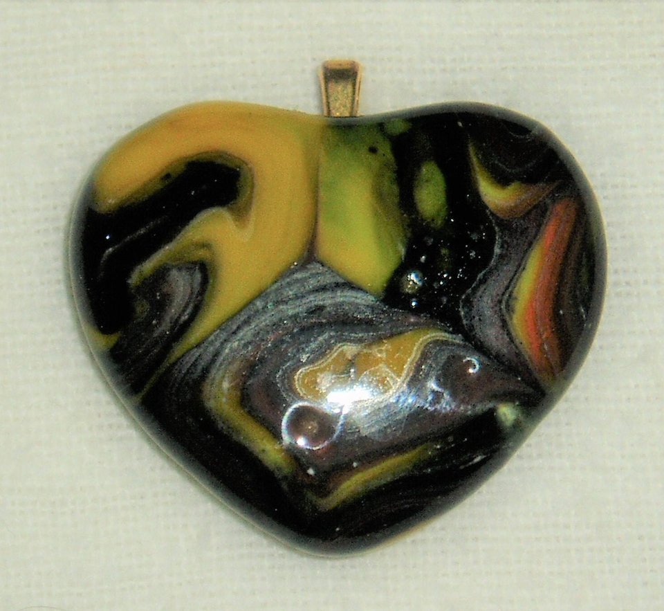 Melted Marble Heart Pendant with Bail, Dave McCullough Appalachian Runs