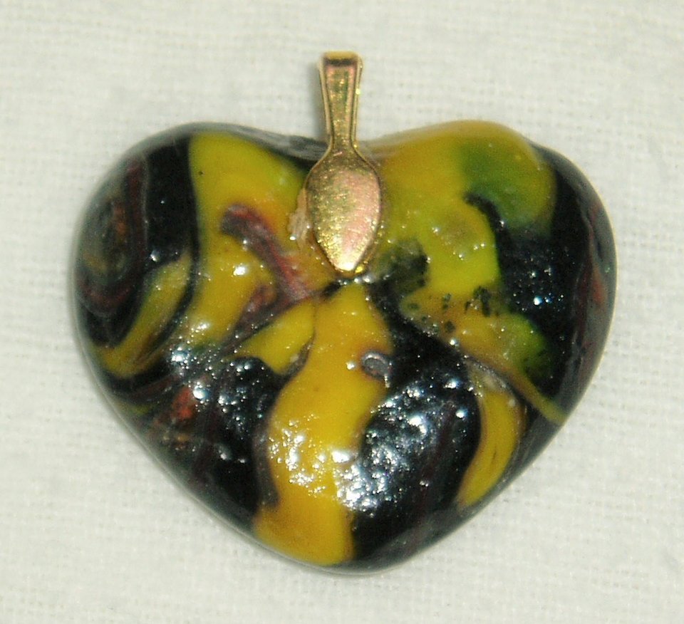 Melted Marble Heart Pendant with Bail, Dave McCullough Appalachian Runs