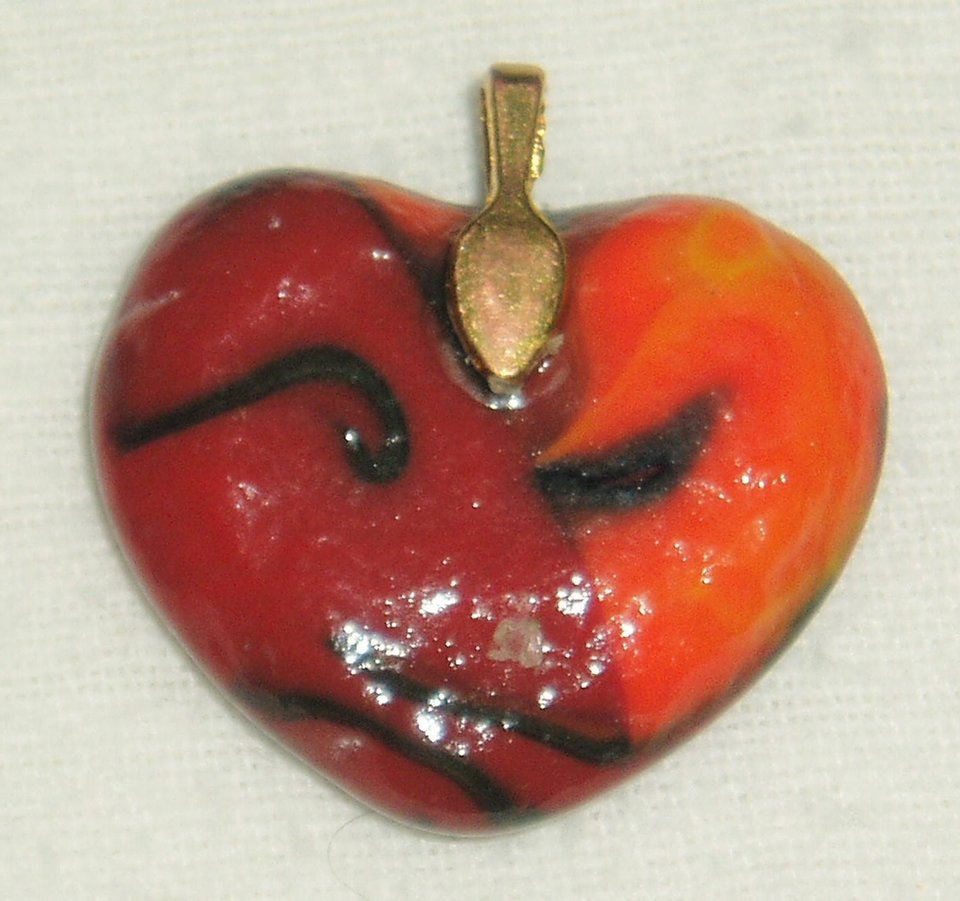 Melted Marble Heart Pendant with Bail, Dave McCullough Appalachian Runs