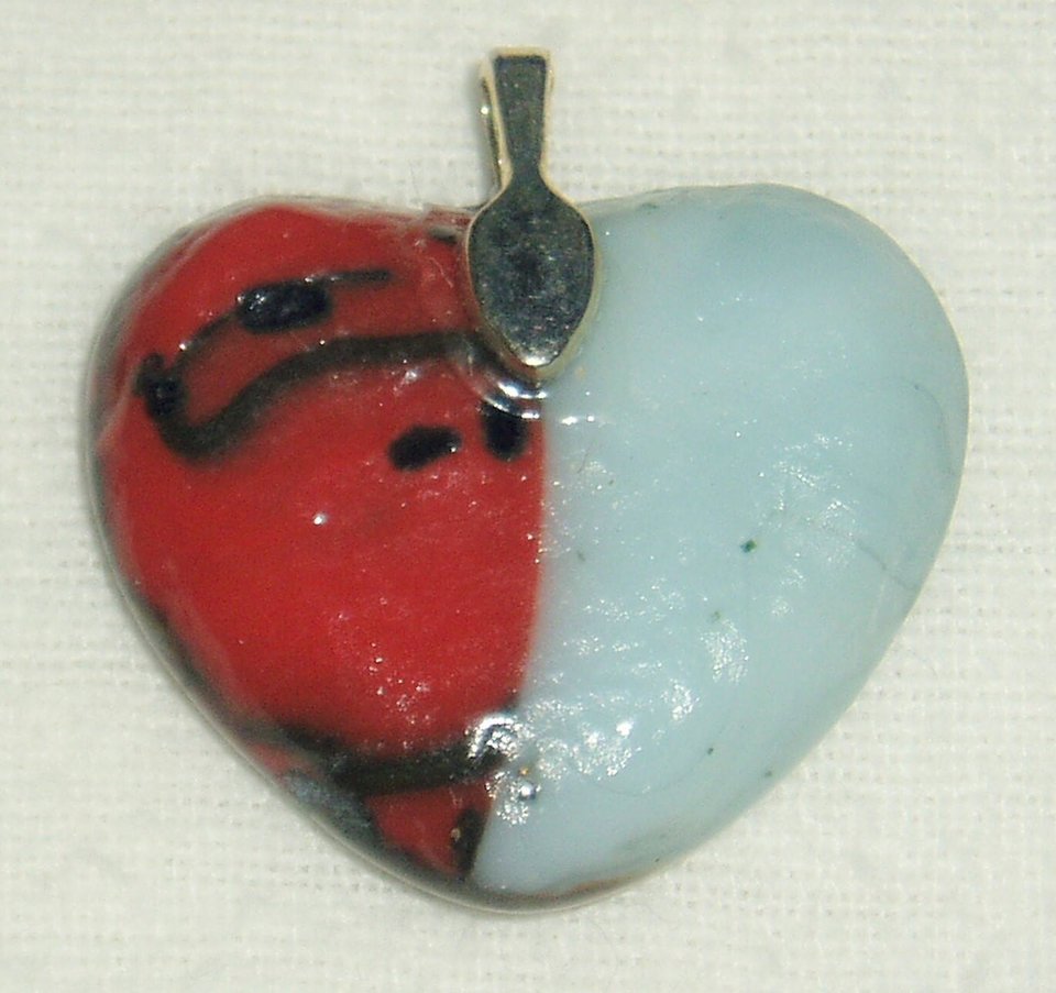 Melted Marble Heart Pendant with Bail, Dave McCullough Appalachian Runs