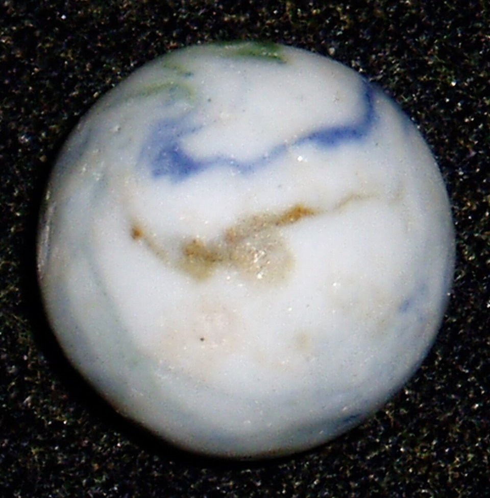 Crockery Marble, Green and Blue Lined, 25/32", .800", Free USA Shipping