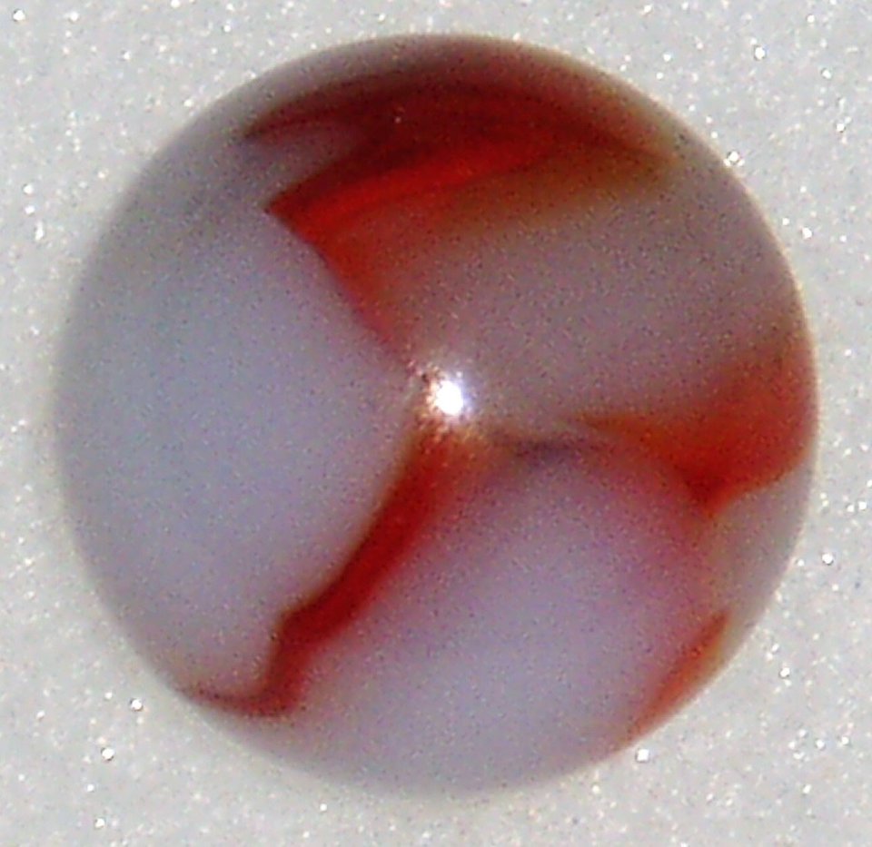 Peltier Flaming Red Zebra, .655" 21/32" Mint Marble, Free USA Shipping