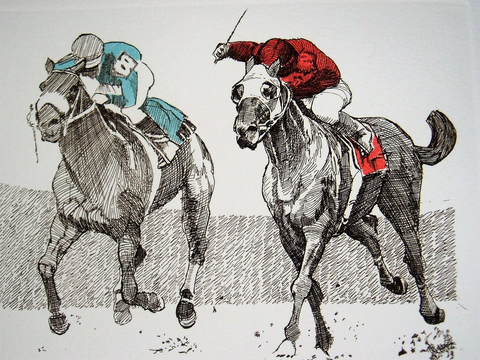 Bob Tolle "Home Stretch" Numbered Print, Low Number 4/100