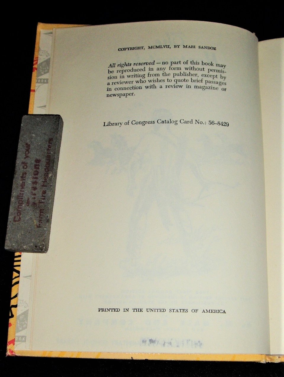 The Horsecatcher, Mari Sandoz, Apparent First Edition Book