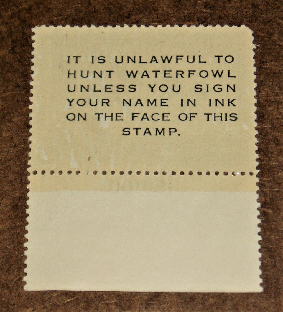 Duck Hunting Stamp, 1948-49, Plate Number Single Scott Catalog #RW15, Free USA Shipping