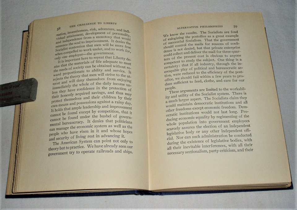 Herbert Hoover, The Challenge to Liberty, First Edition, Signed Autographed, Free USA Shipping