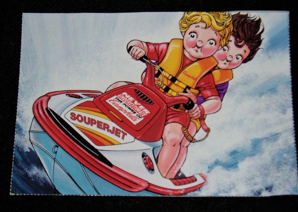 Campbell's Soup Kids Sports Postcard, Jetski, Additional Cards Ship Free