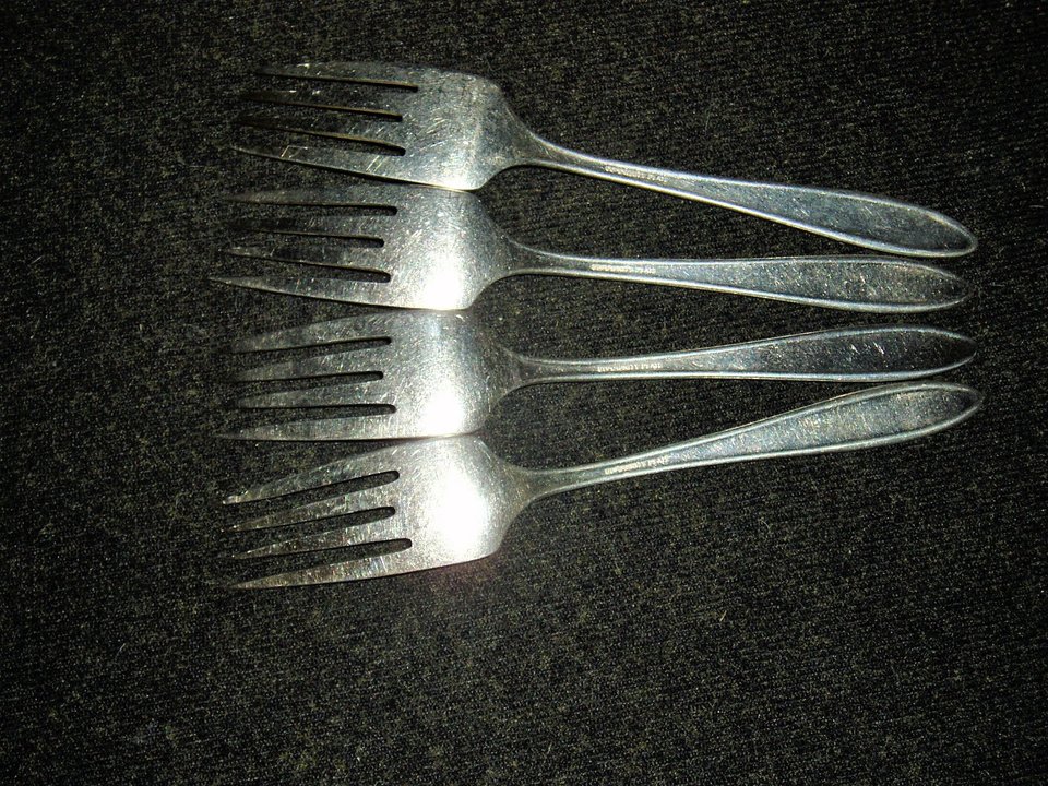 Community Silverplate, "Adam" Salad Fork x 4, Free USA Shipping