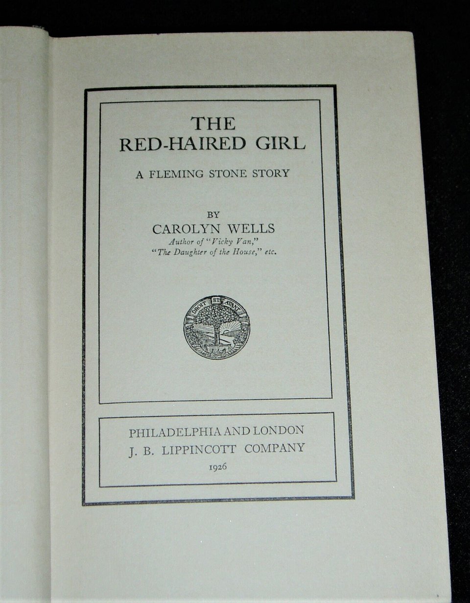 First Edition, The Red-Haired Girl, Carolyn Wells, 1926
