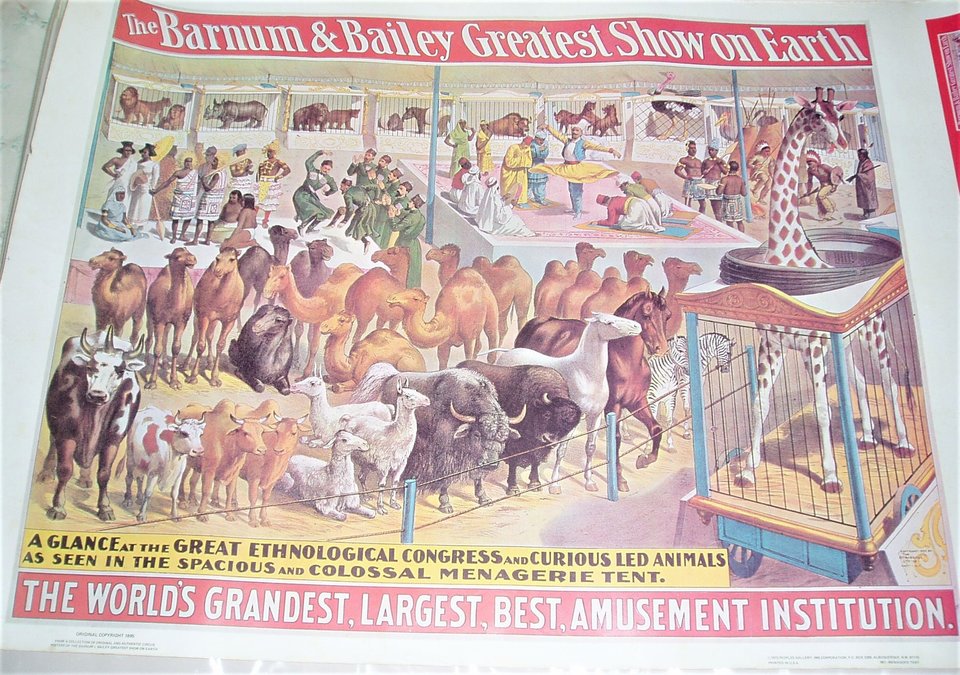 Barnum & Bailey Poster, Colossal Menagerie Tent