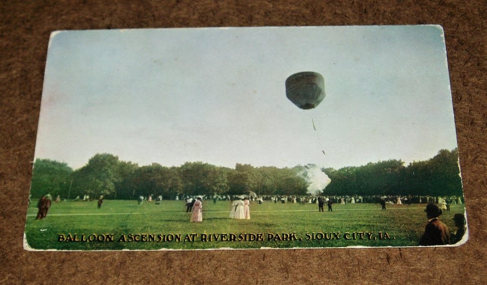 Antique Postcard, Balloon Ascension, 2nd Card Ships Free