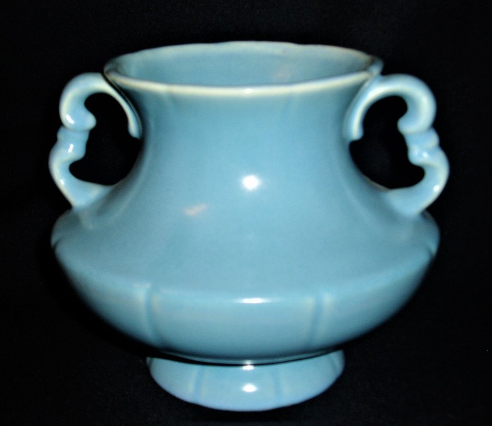 Weller Floral Vase, Blue and White