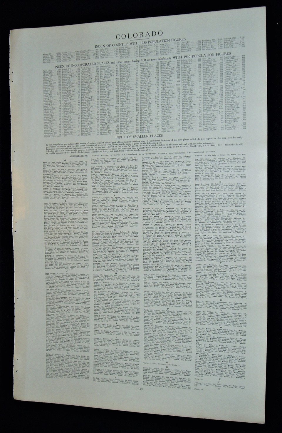 Map Page, Colorado, 1932, Large 13.5" by 19.75" 2 Full Pages