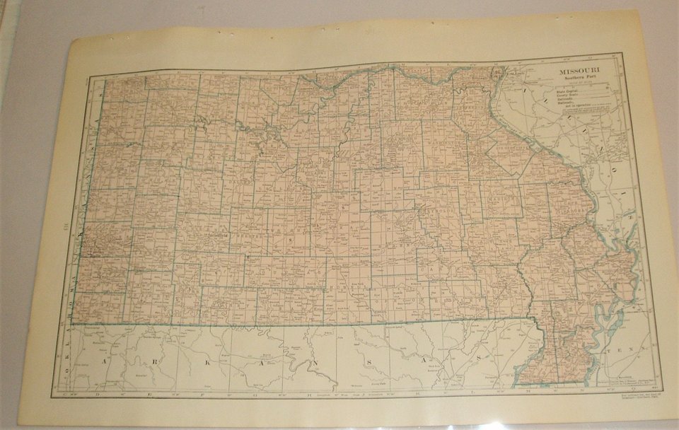 Map Page, Missouri, 1932, Large 13.5" by 19.75" 2 Full Pages