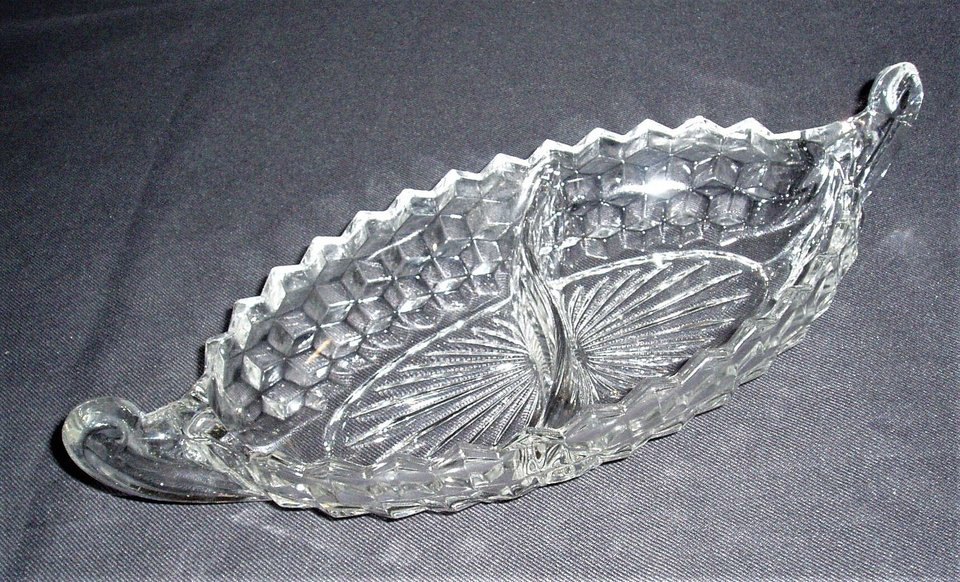 Fostoria American 2-Part Relish Dish Boat