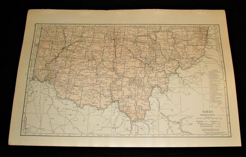 Map Page, Ohio, 1932, Large 13.5" by 19.75" 2 Full Pages