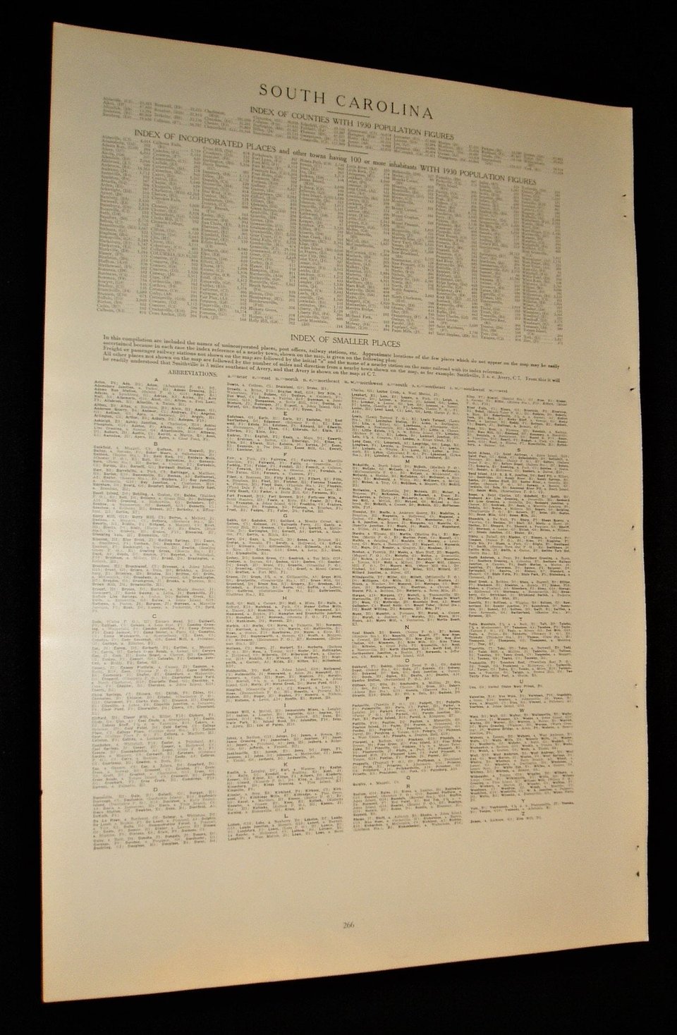 Map Page, South Carolina, 1932, Large 13.5" by 19.75"