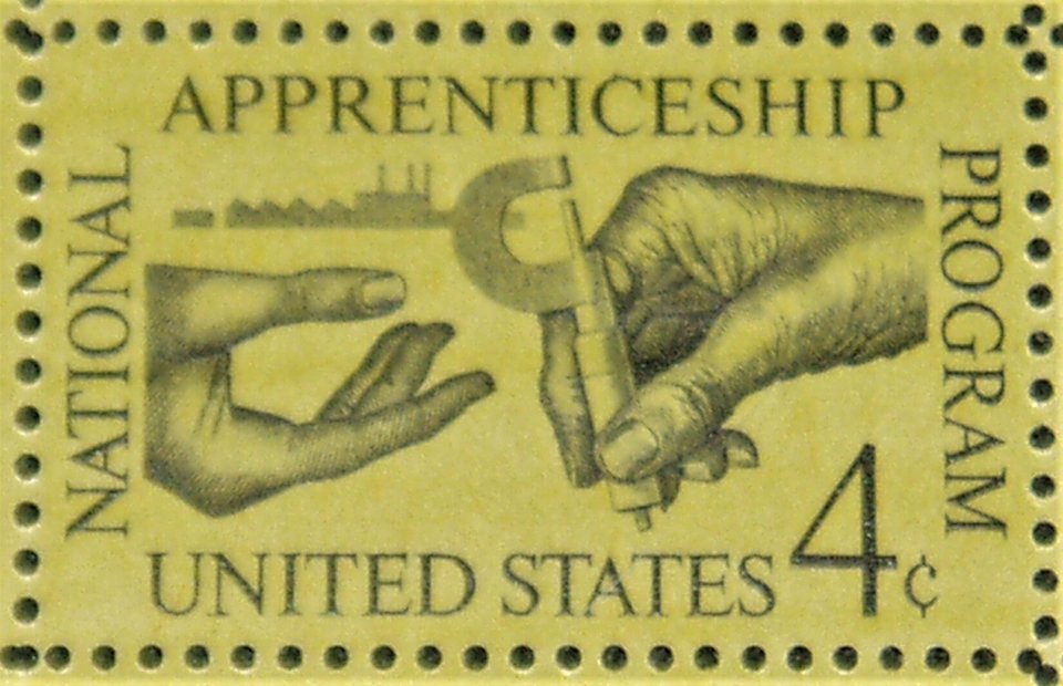 Mint 4c Stamp Sheet, Apprenticeship, Scott Catalog #1201 x 50 Stamps
