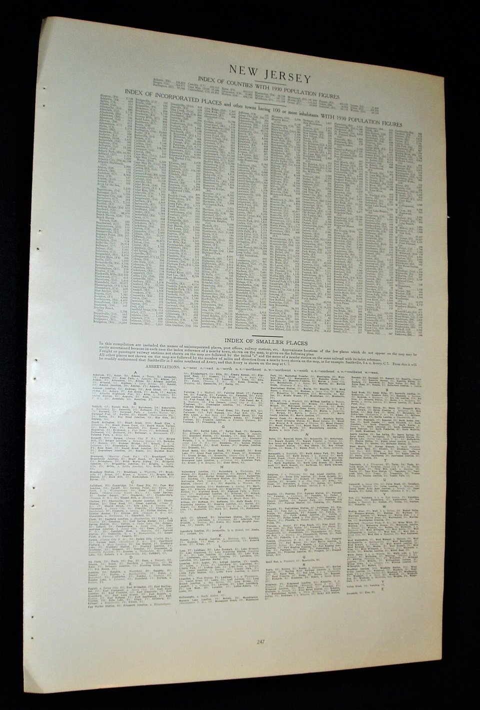 Vintage Map Atlas Page, New Jersey, 1932, Large 13.5" by 19.75"