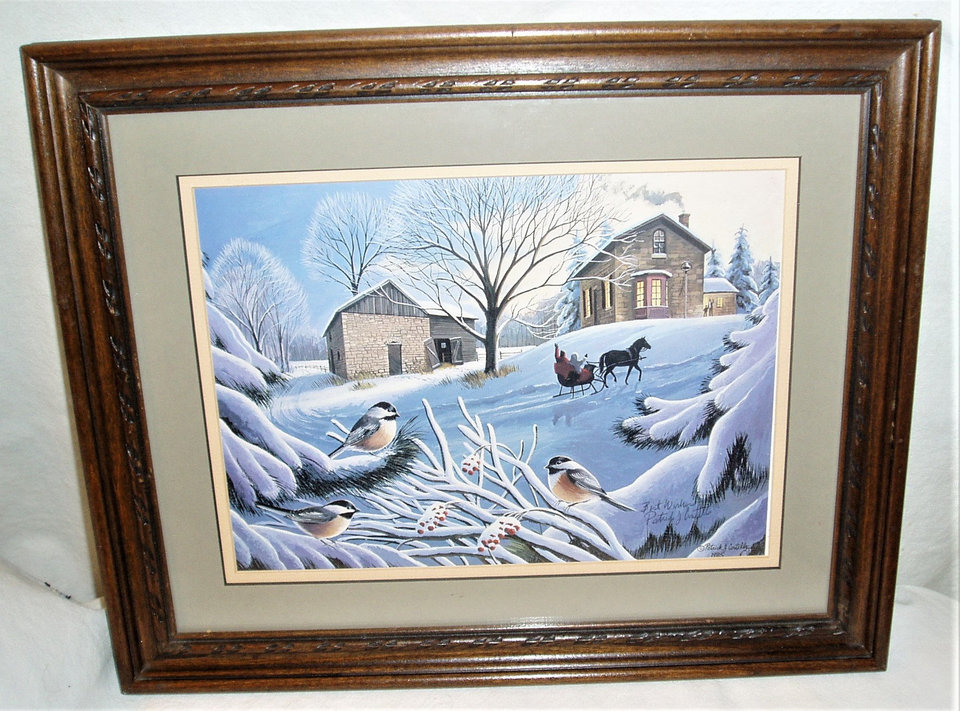 Framed Autographed Print, Patrick J. Costello, Winter Scene