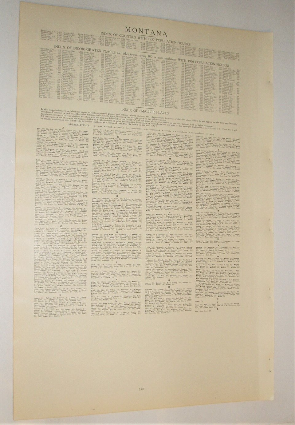 Map Page, Montana, 1932, Large 13.5" by 19.75"