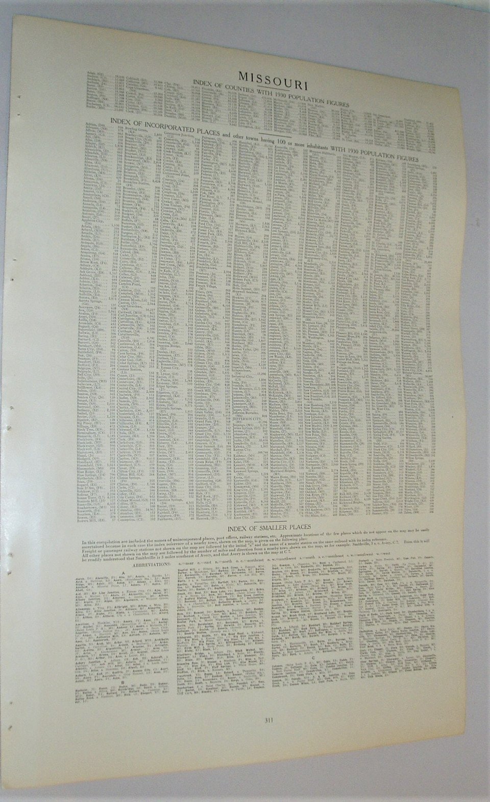 Map Page, Missouri, 1932, Large 13.5" by 19.75" 2 Full Pages