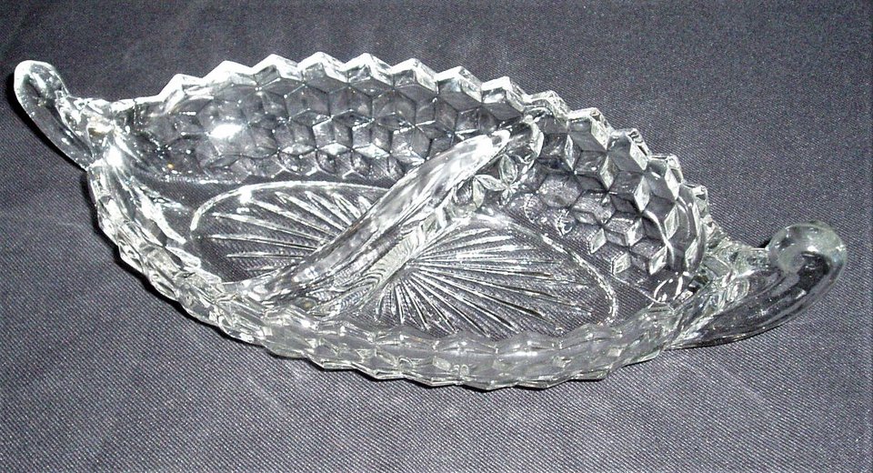 Fostoria American 2-Part Relish Dish Boat
