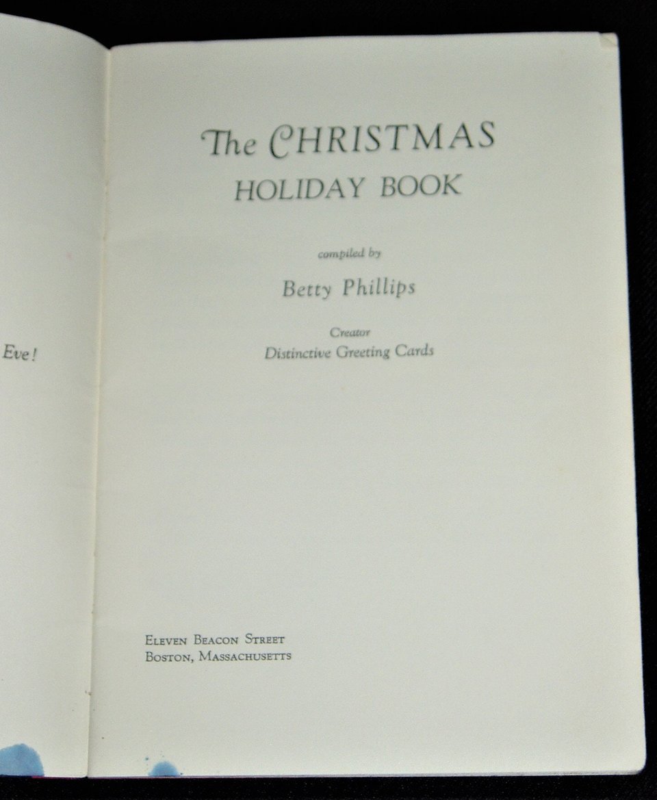 The Christmas Holidays Book, Betty Phillips, Vintage Booklet