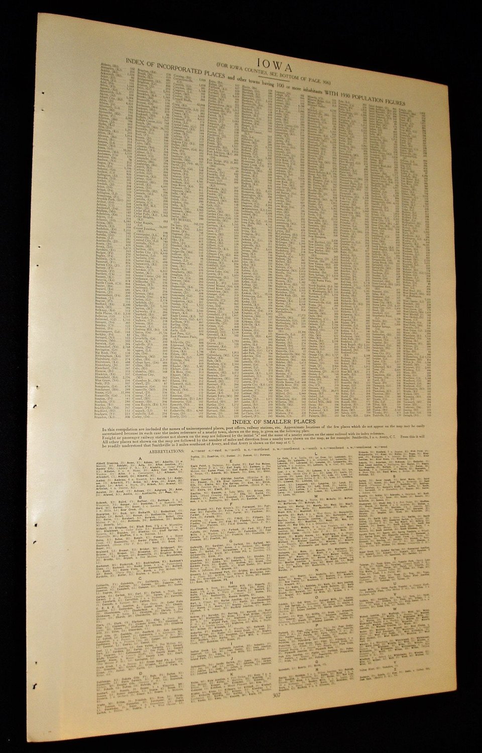Vintage Map Page, Iowa, 1932, Large 13.5" by 19.75"
