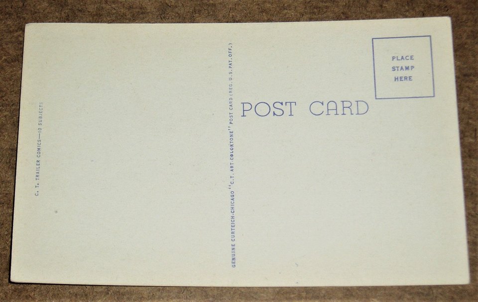Vintage Postcard, Cartoon 1940's Humor, Pulling Trailers, 2nd Card Ships Free
