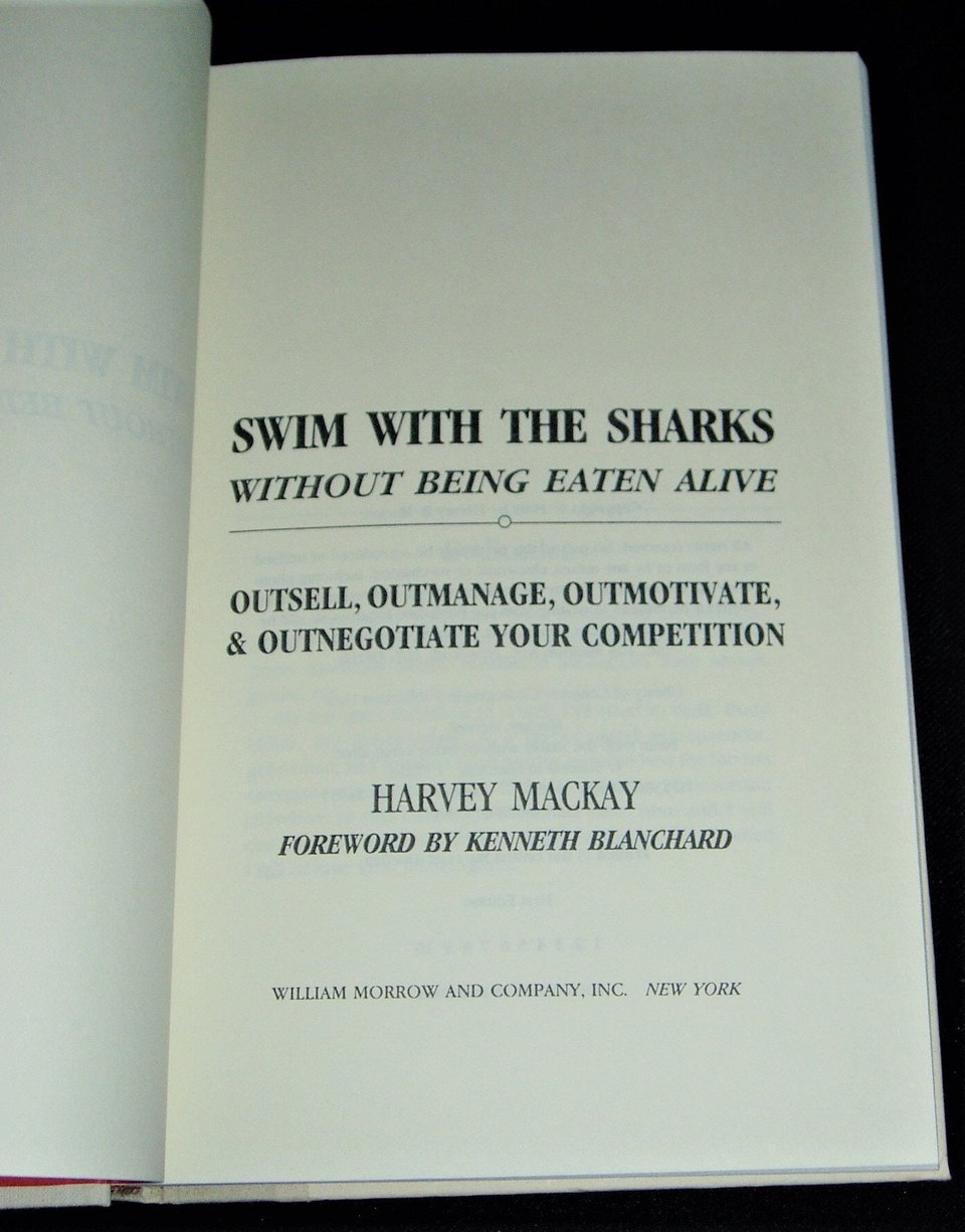 First Edition Book, Swim With The Sharks, Harvey Mackay, Business Strategy