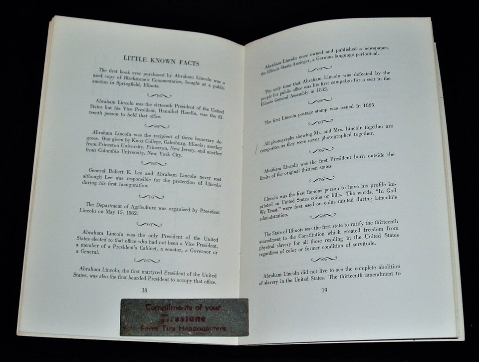 Signed First Edition, Little Known Facts...Abraham Lincoln and the Civil War