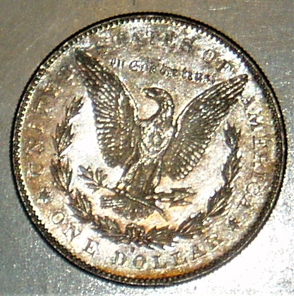 Morgan Silver Dollar 1878-S CH BU Prooflike Rainbow Toning