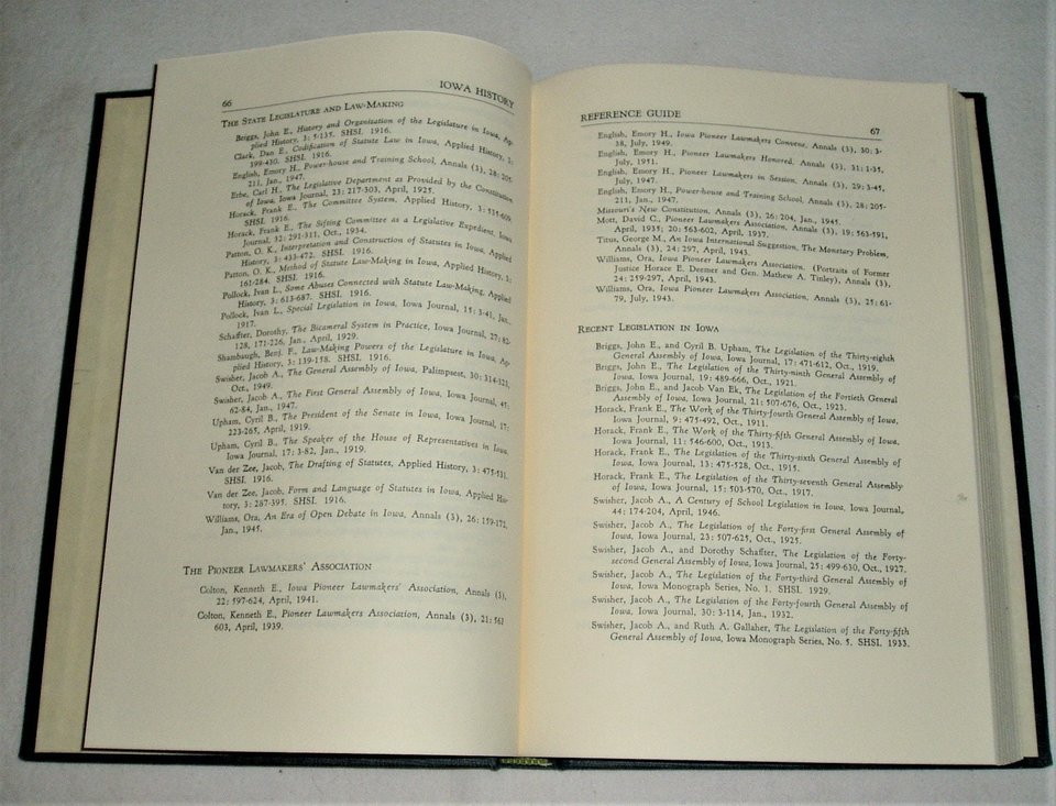 First Edition, Iowa History Reference Guide, 1952
