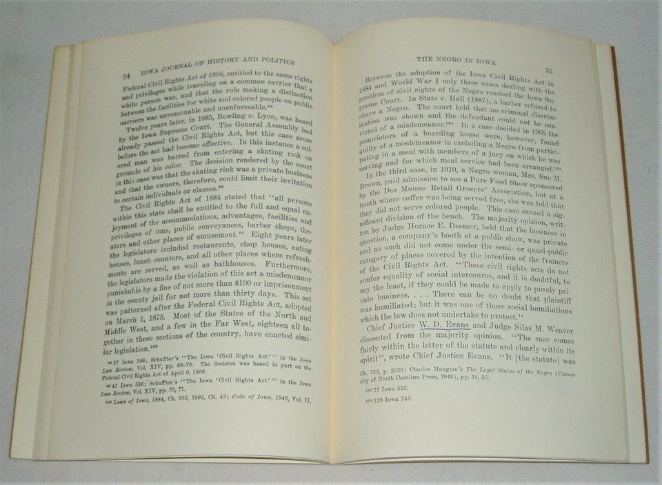First Edition, The Negro in Iowa with Addendum, Leola Bergman