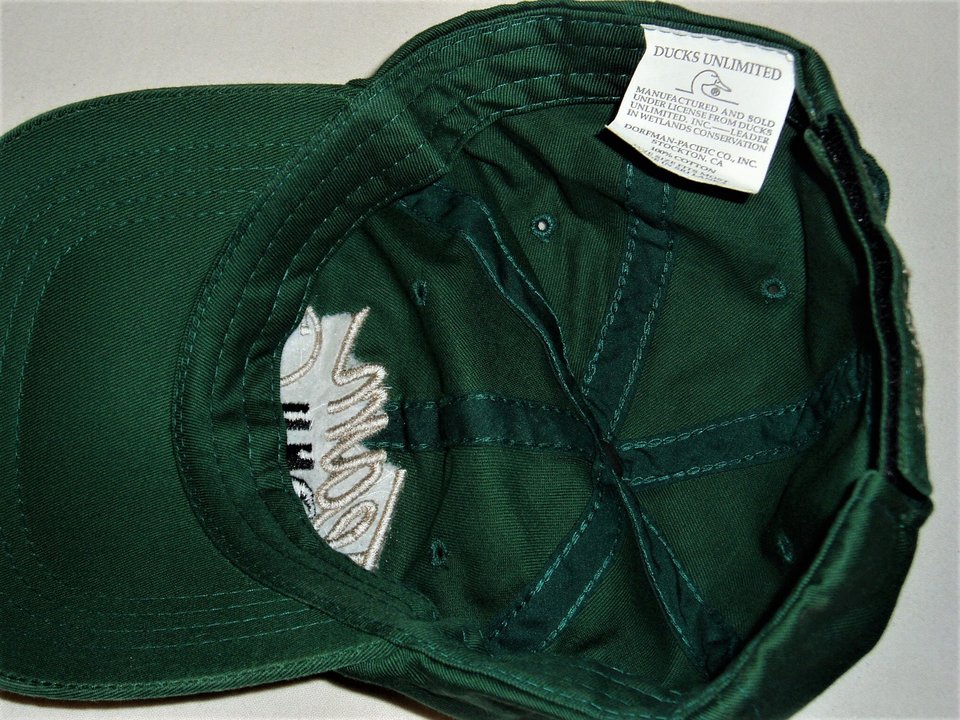 Ducks Unlimited Hat Cap, Green Team DU Volunteer, Adjustable Hook and Loop