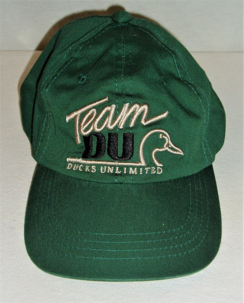 Ducks Unlimited Hat Cap, Green Team DU Volunteer, Adjustable Hook and Loop