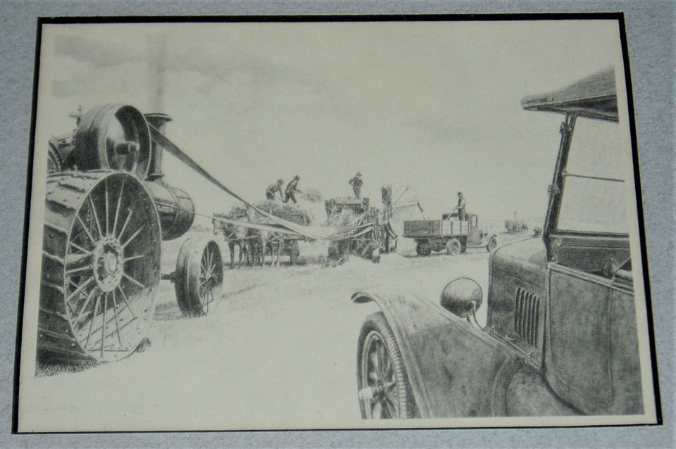 Framed Print, Don Graytek, Threshing Machine,