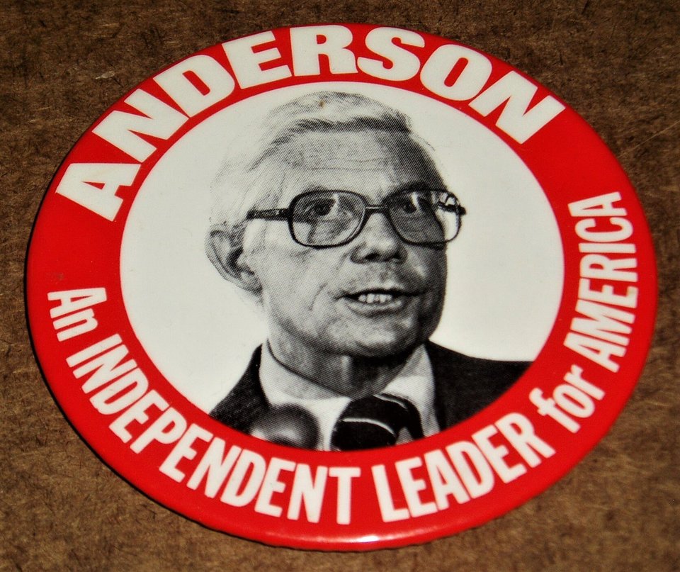 Political Pinback, Anderson, Independent Leader, 1980 Presidential