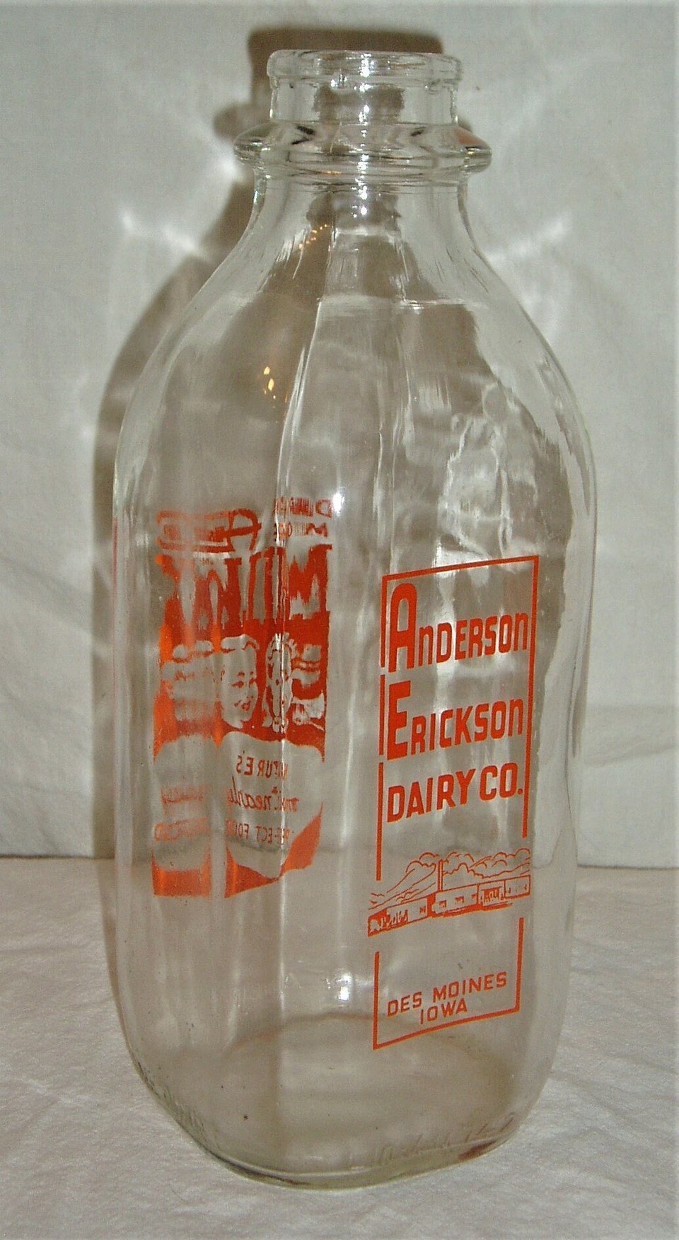 Vintage Milk Bottle, Anderson Erickson, Des Moines Iowa