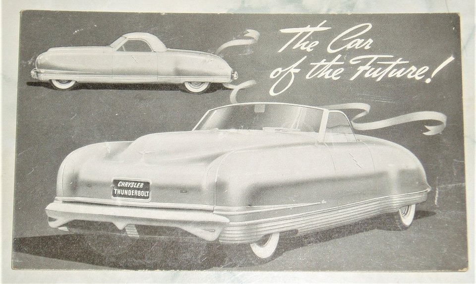 Postcard, Chrysler Thunderbolt, The Car of the Future