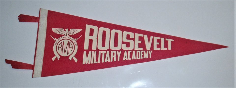 Vintage Pennant, Roosevelt Military Academy, Aledo Illinois