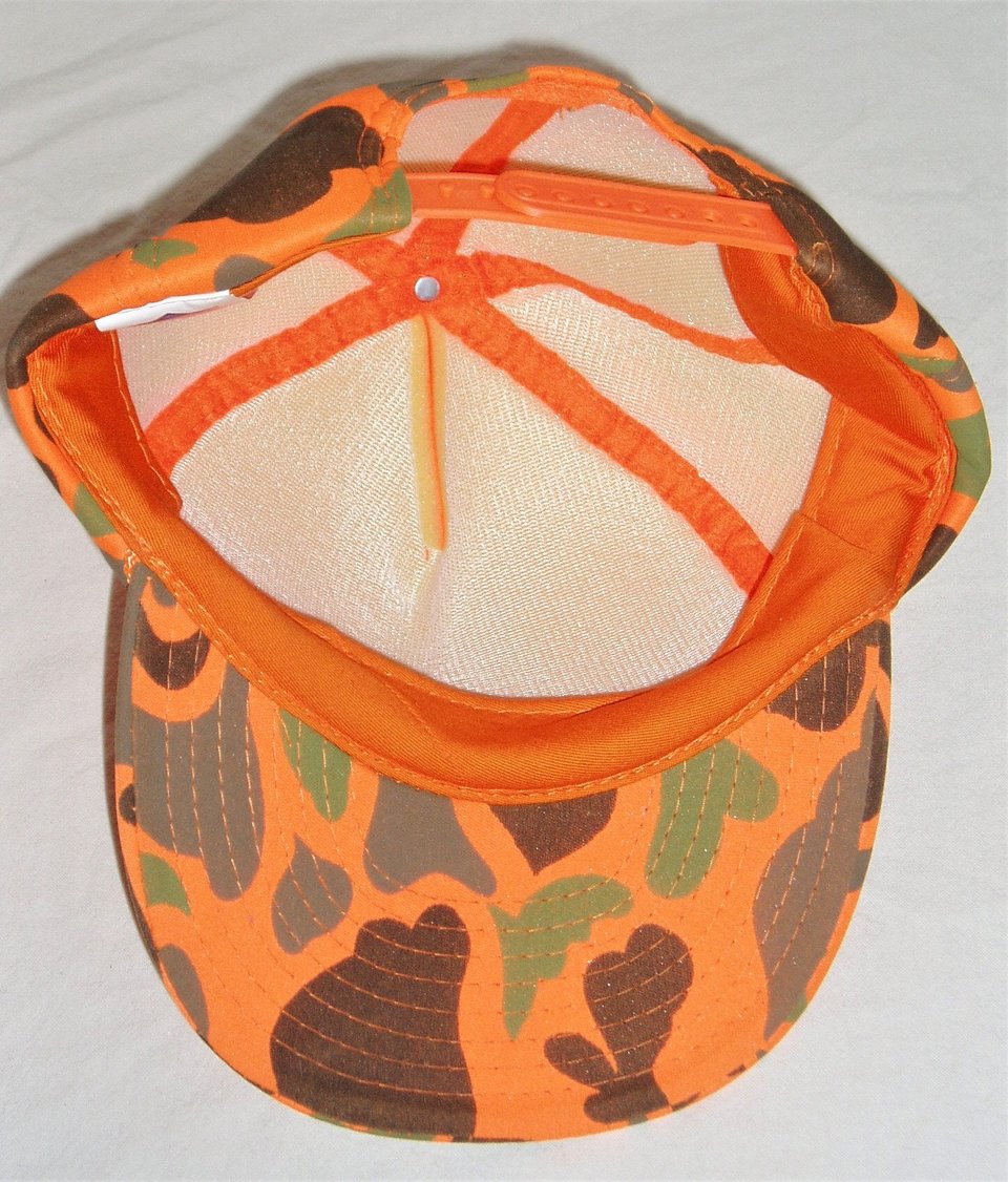 Ducks Unlimited Hat Cap, Orange Camo Sponsor, Adjustable Hook and Loop