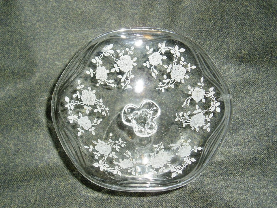 Elegant Depression Glass, Crystal Compote, Fostoria Willowmere
