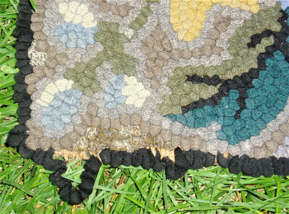 Antique Handmade Rug, Colorful, 38" by 63"