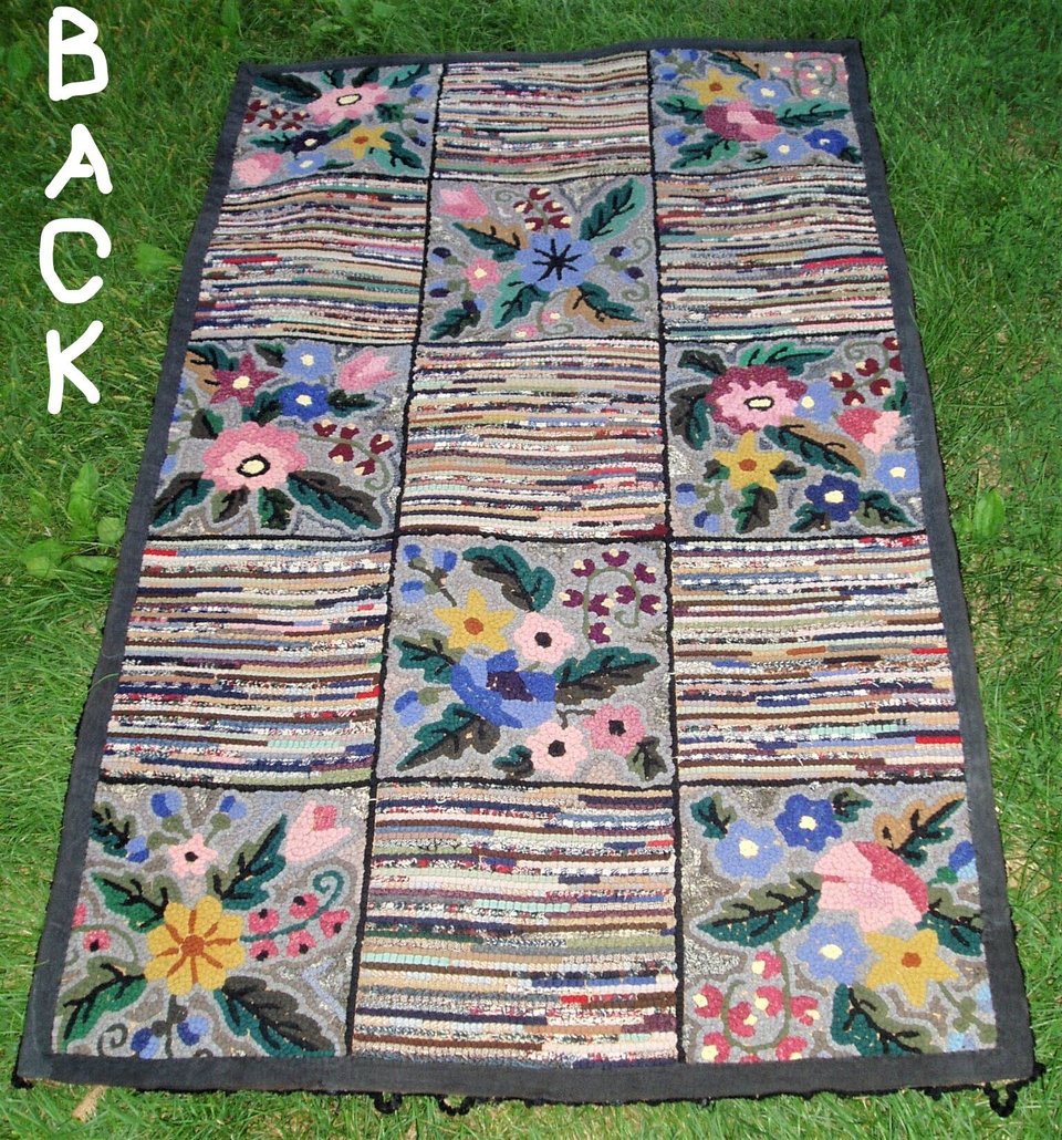Antique Handmade Rug, Colorful, 38" by 63"