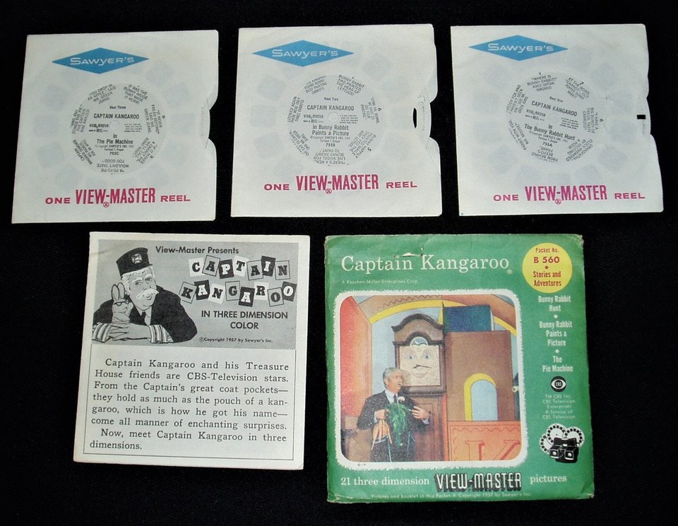 View Master Reels, Captain Kangaroo x 3 Plus Booklet B560
