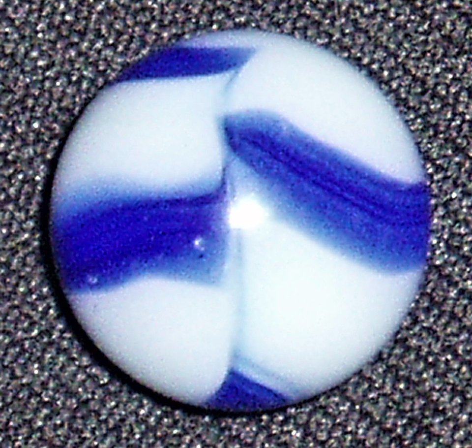 Vintage Peltier Marble, Blue Zebra .663" Mint