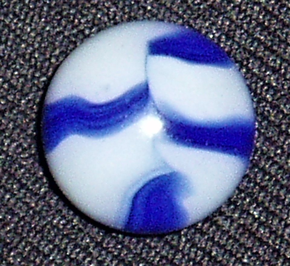 Vintage Peltier Marble, Blue Zebra .663" Mint
